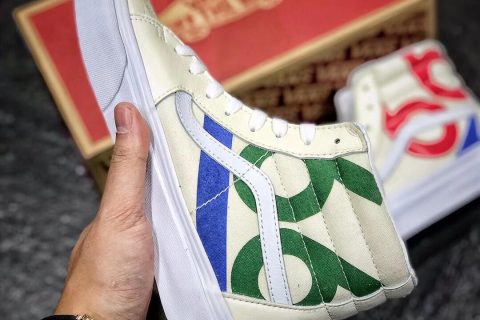 Vans SK8-Hi 1966元年限定白红皮面高帮