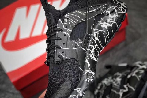 复刻鞋NK Air huarache Ultra Suede ID 黑泼墨华莱士4代 原厂丽新布加持