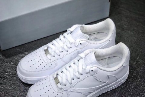 复刻鞋原装头层 Nk Air Force 1'07 空军低帮 倒钩创意纯白产品图