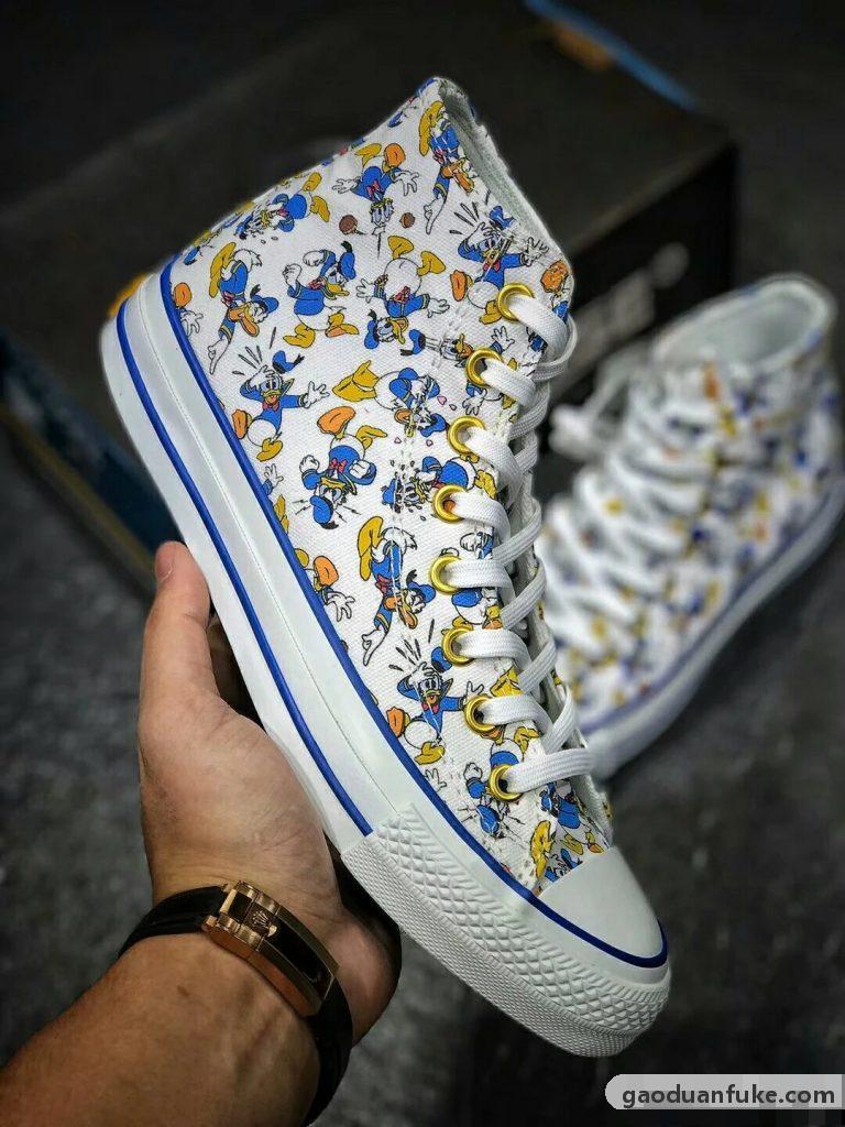 100周年 迪士尼抽屉盒Disney x Convers All Star唐老鸭联名款 帆布高帮