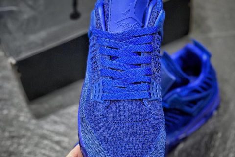 高端复刻品精仿 AJ4 编织皇家蓝 AJ Jordan 4 Flyknit
