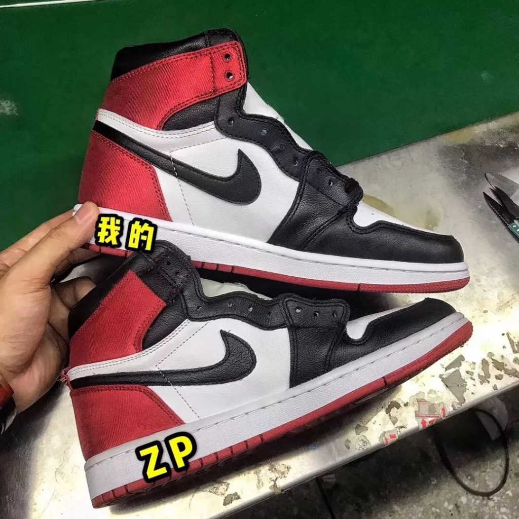 莆田H12纯原系列 Air Jordan 1 Satin “Black Toe” WMNS 红丝绸工厂公布