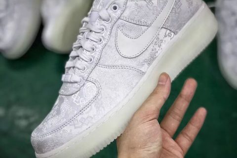 莆田鞋H12纯原系列 Clot x Nike Air Force 1 Premium 纯白‌丝绸