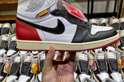 莆田鞋-H12纯原 AJ1 union 黑红联盟