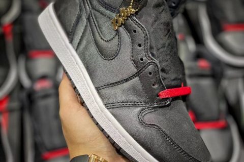 莆田鞋-H12纯原制造 Air Jordan 1  黑红丝绸