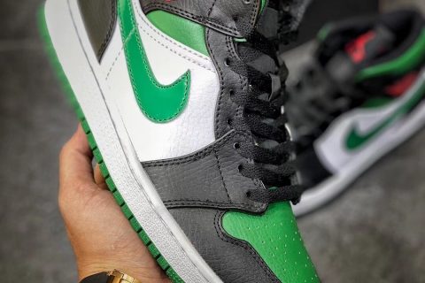 莆田鞋-NK Air Jordan 1 Mid 黑绿脚趾中帮