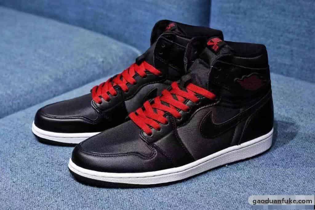 莆田鞋H12纯原 Air Jordan 1 High OG “Black Satin” 黑红丝绸