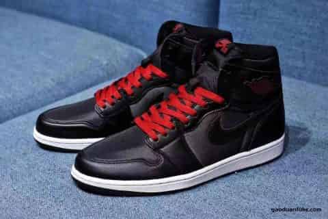 莆田鞋H12纯原 Air Jordan 1 High OG “Black Satin” 黑红丝绸