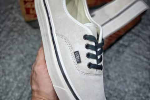 莆田Vans Authentic 44 DX 牛奶白麂皮 黑白 低帮硫化帆布鞋