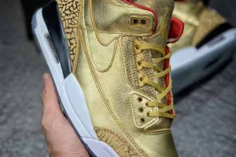 莆田鞋和正品的区别- AJ3 Tinker Spike Lee 土豪金手稿