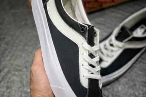 复刻鞋-Vans Bold Ni 吴亦凡同款 经典复古黑白低帮硫化板鞋
