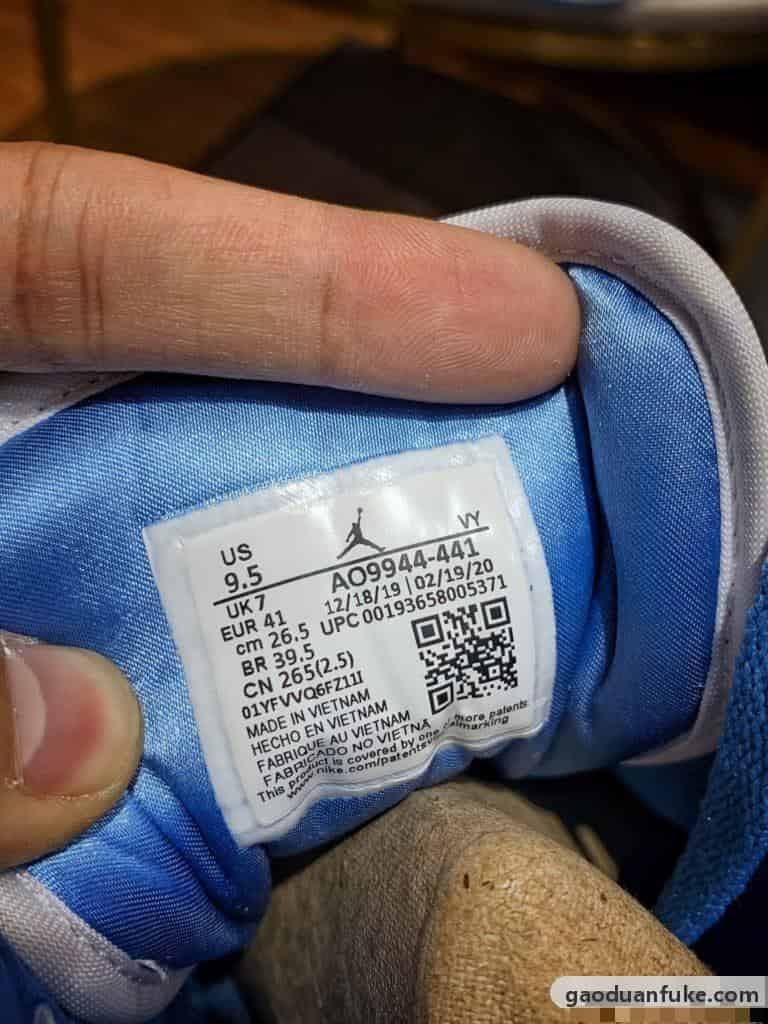 莆田鞋和正品的区别-原装公司级 Air Jordan 1 low WMNS “UNC” 北卡蓝