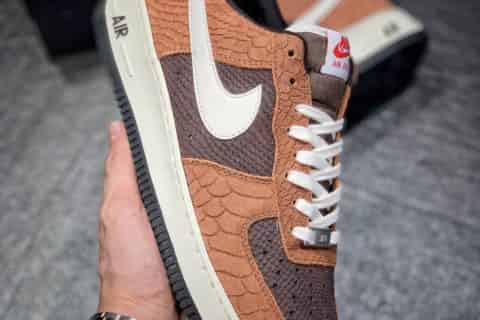 复刻鞋-原装公司级 NK Air Force 1 Premium “Red Bark”狂野蛇纹