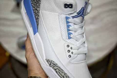 莆田鞋大厂微信号- 大厂出品 AJ3 Retor Valor Blue 北卡蓝