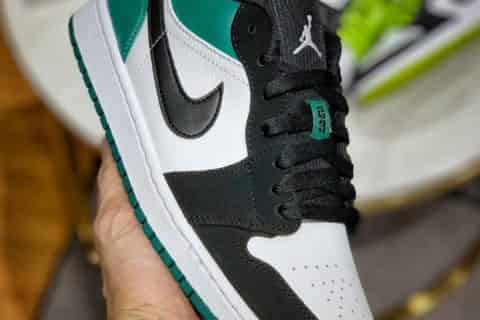 莆田鞋子网站-原装级别 Air Jordan 1 Low AJ1低帮 黑绿