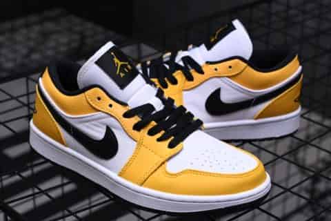 莆田鞋子货源-原装公司级 Air Jordan 1 Low  湖人黄白