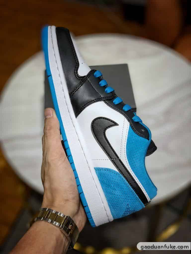 福建莆田鞋子货源-原装级别 Air Jordan 1 Low 黑蓝脚趾