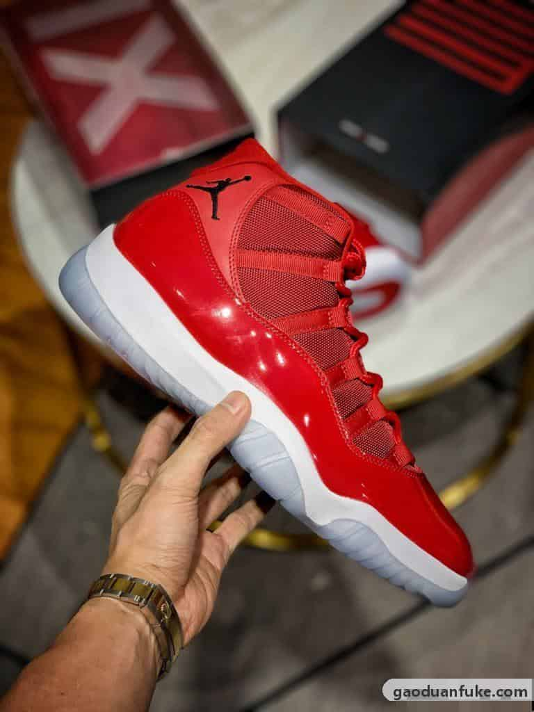 莆田一手货源-纯原级别 Air Jordan 11 大红 大漆皮全红