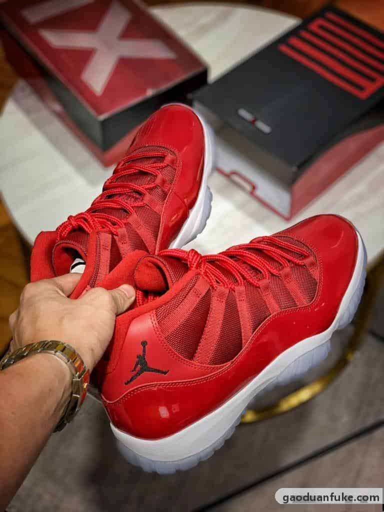 莆田一手货源-纯原级别 Air Jordan 11 大红 大漆皮全红