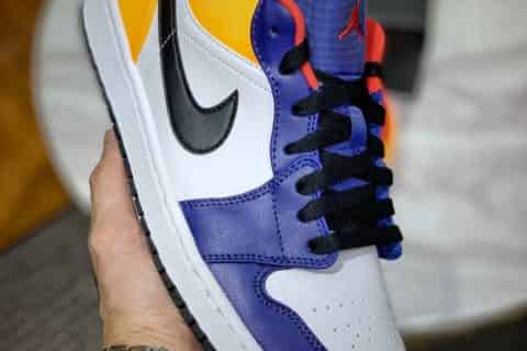 莆田运动鞋一手货源-公司级 AJ1 low 蓝黄 运动休闲板鞋