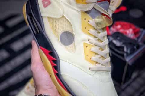 莆田鞋子货源-东莞大厂出品 Air Jordan 5 x OW联名款 金蝉翼