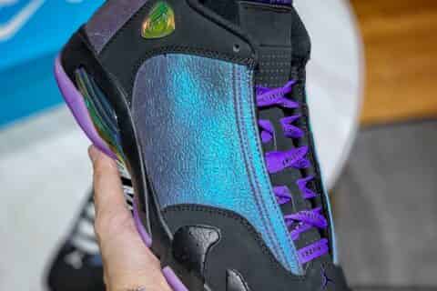 莆田鞋子货源网-大厂出品 Air Jordan14 AJ14  "慈善黑紫金"