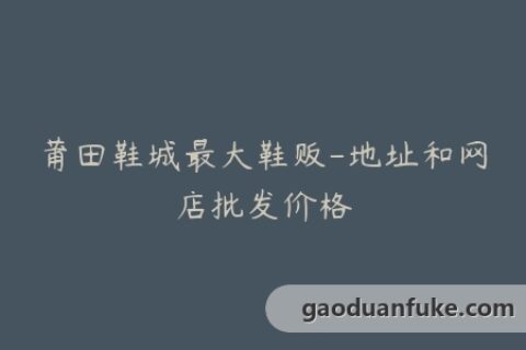 莆田鞋城最大鞋贩-地址和网店批发价格