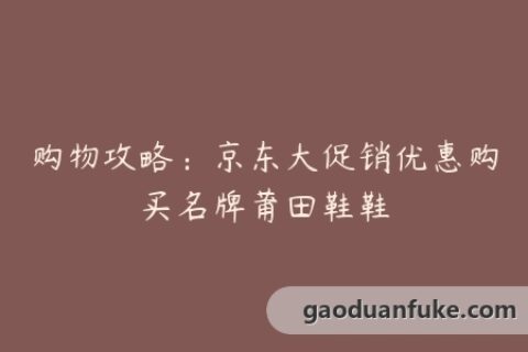购物攻略：京东大促销优惠购买名牌莆田鞋鞋