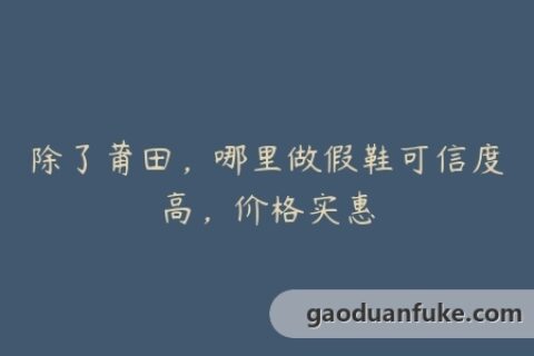 除了莆田，哪里做假鞋可信度高，价格实惠