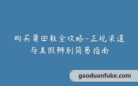 购买莆田鞋全攻略-正规渠道与真假辨别简易指南