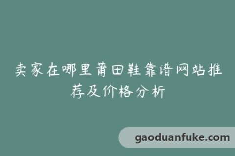 卖家在哪里莆田鞋靠谱网站推荐及价格分析