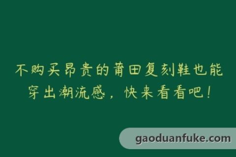 不购买昂贵的莆田复刻鞋也能穿出潮流感，快来看看吧！