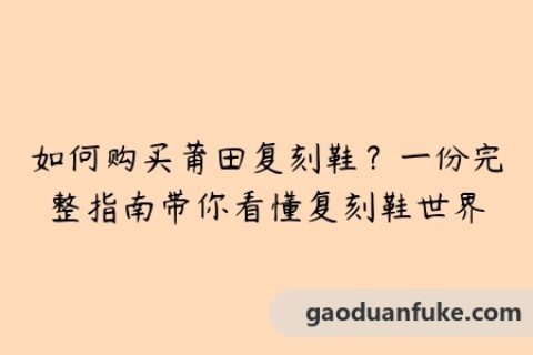 如何购买莆田复刻鞋？一份完整指南带你看懂复刻鞋世界