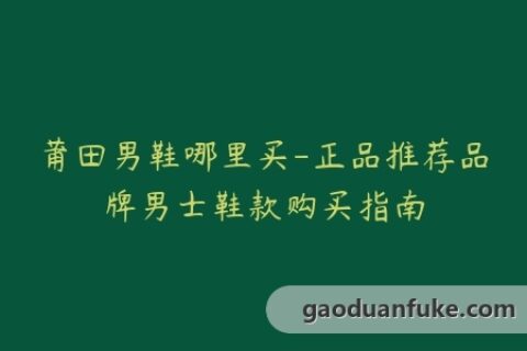 莆田男鞋哪里买-正品推荐品牌男士鞋款购买指南