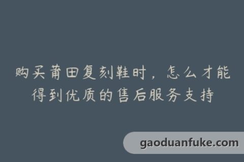 购买莆田复刻鞋时，怎么才能得到优质的售后服务支持
