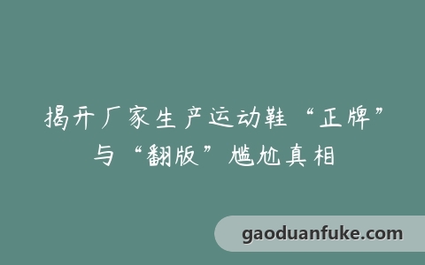 揭开厂家生产运动鞋“正牌”与“翻版”尴尬真相