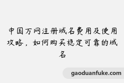 中国万网注册域名费用及使用攻略，如何购买稳定可靠的域名