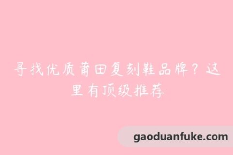 寻找优质莆田复刻鞋品牌？这里有顶级推荐