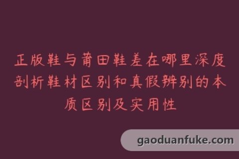 正版鞋与莆田鞋差在哪里深度剖析鞋材区别和真假辨别的本质区别及实用性
