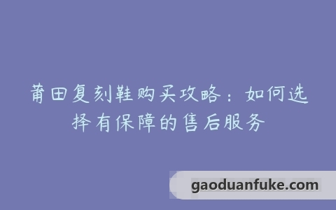 莆田复刻鞋购买攻略：如何选择有保障的售后服务