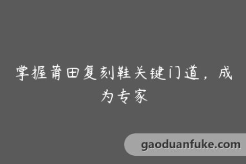 掌握莆田复刻鞋关键门道，成为专家