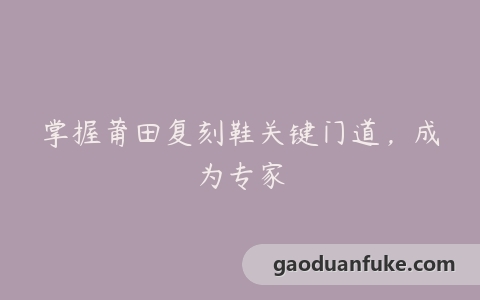 掌握莆田复刻鞋关键门道，成为专家