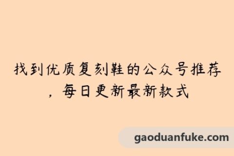 找到优质复刻鞋的公众号推荐，每日更新最新款式