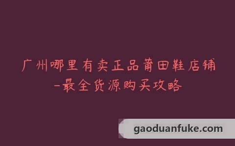 广州哪里有卖正品莆田鞋店铺-最全货源购买攻略
