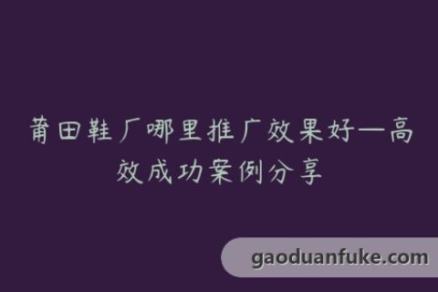 莆田鞋厂哪里推广效果好—高效成功案例分享