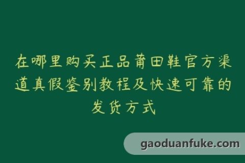 在哪里购买正品莆田鞋官方渠道真假鉴别教程及快速可靠的发货方式