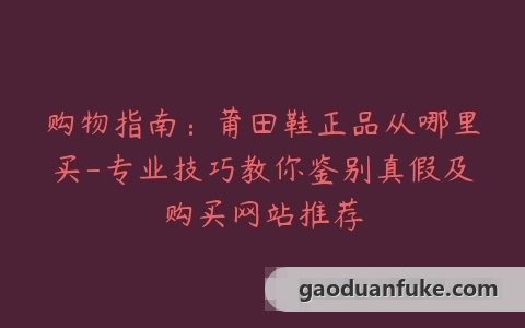 购物指南：莆田鞋正品从哪里买-专业技巧教你鉴别真假及购买网站推荐