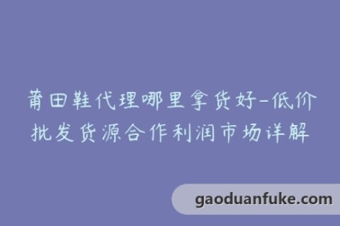 莆田鞋代理哪里拿货好-低价批发货源合作利润市场详解