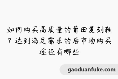 如何购买高质量的莆田复刻鞋？达到满足需求的后市场购买途径有哪些