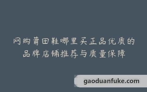 网购莆田鞋哪里买正品优质的品牌店铺推荐与质量保障